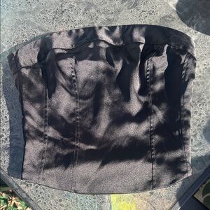 Wild Fable Black Satin Crop Top